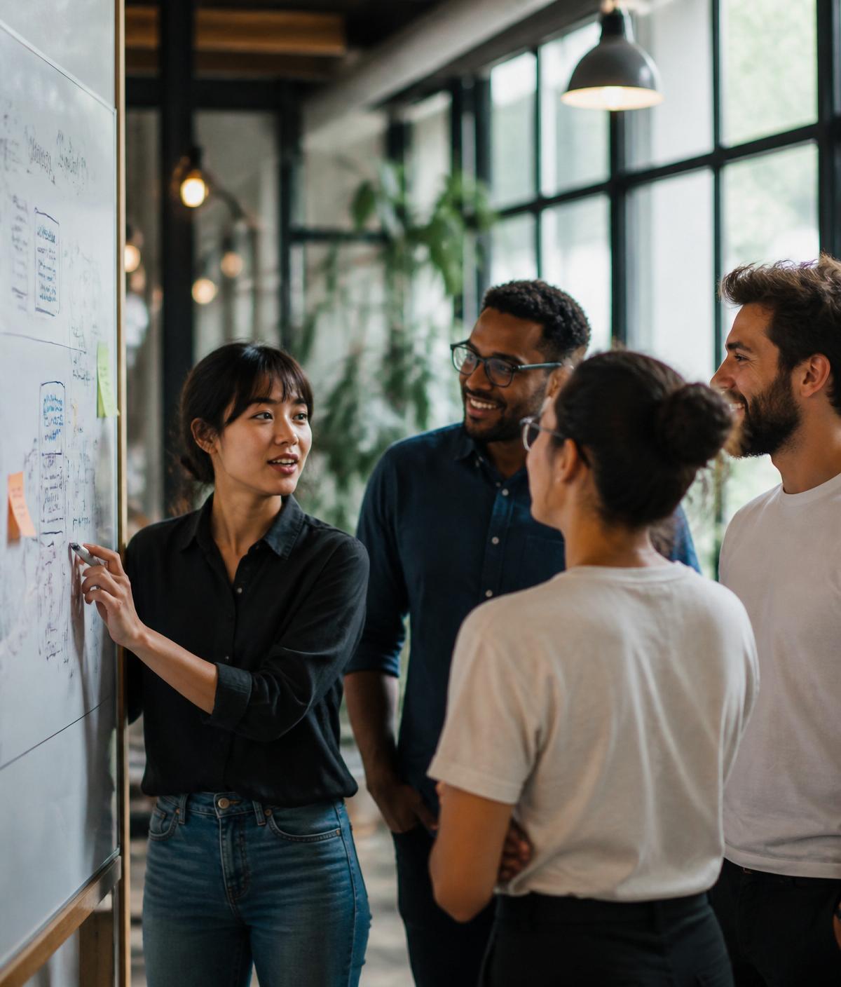 Nexion team collaborating in a modern office
